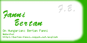 fanni bertan business card